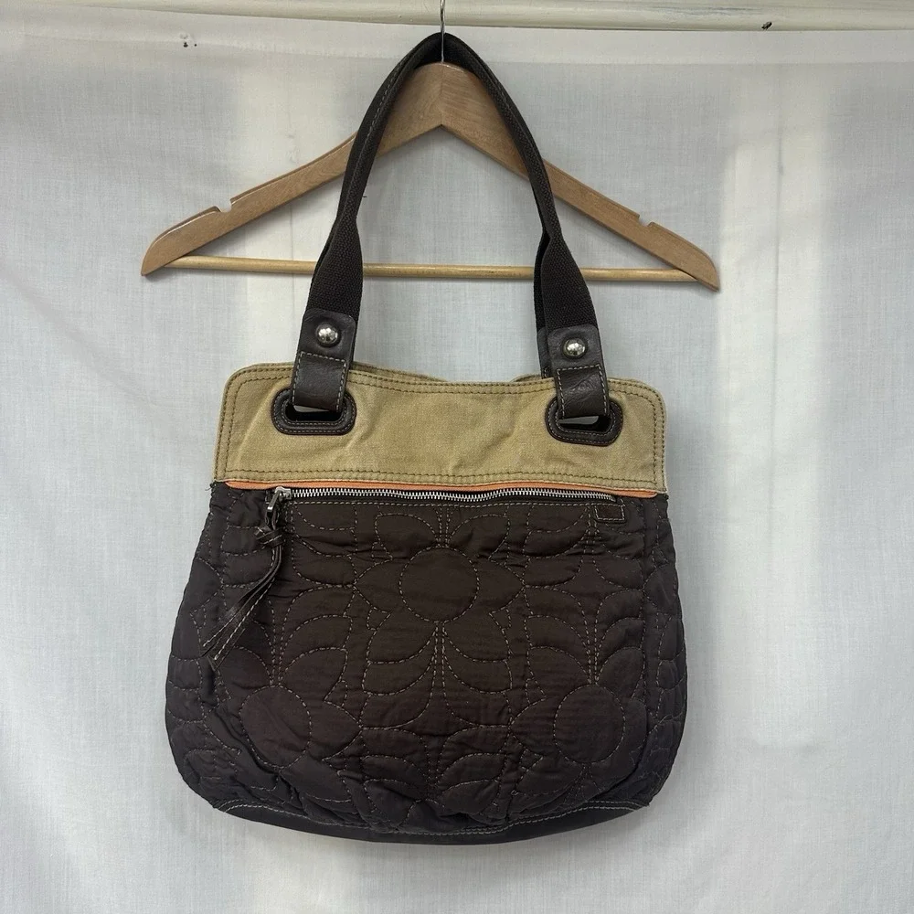 Fossil Key Per Brown Fabric & Canvas Brown Floral Print Shoulder Bag 13
